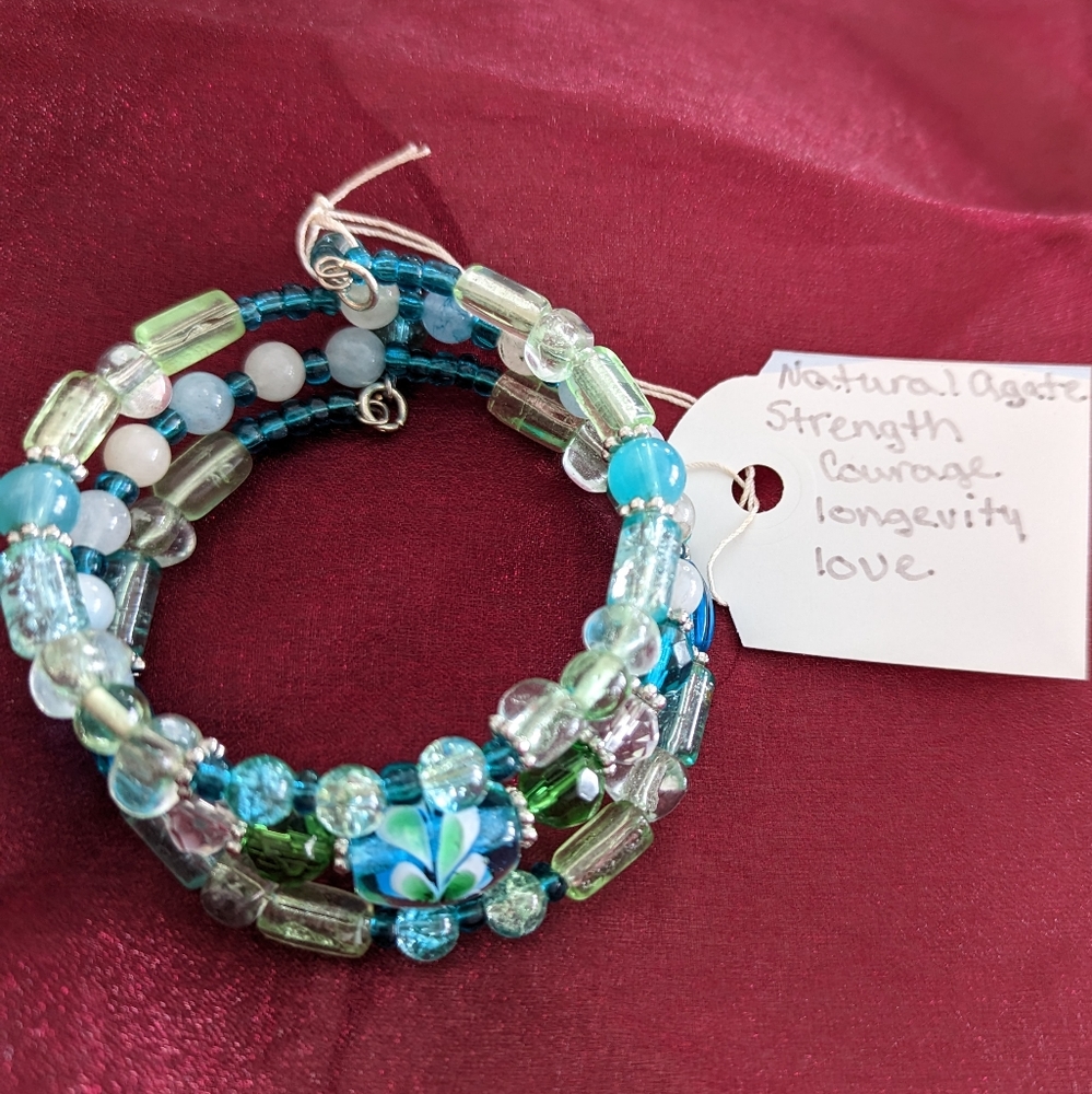Handmade beaded wrap bracelet